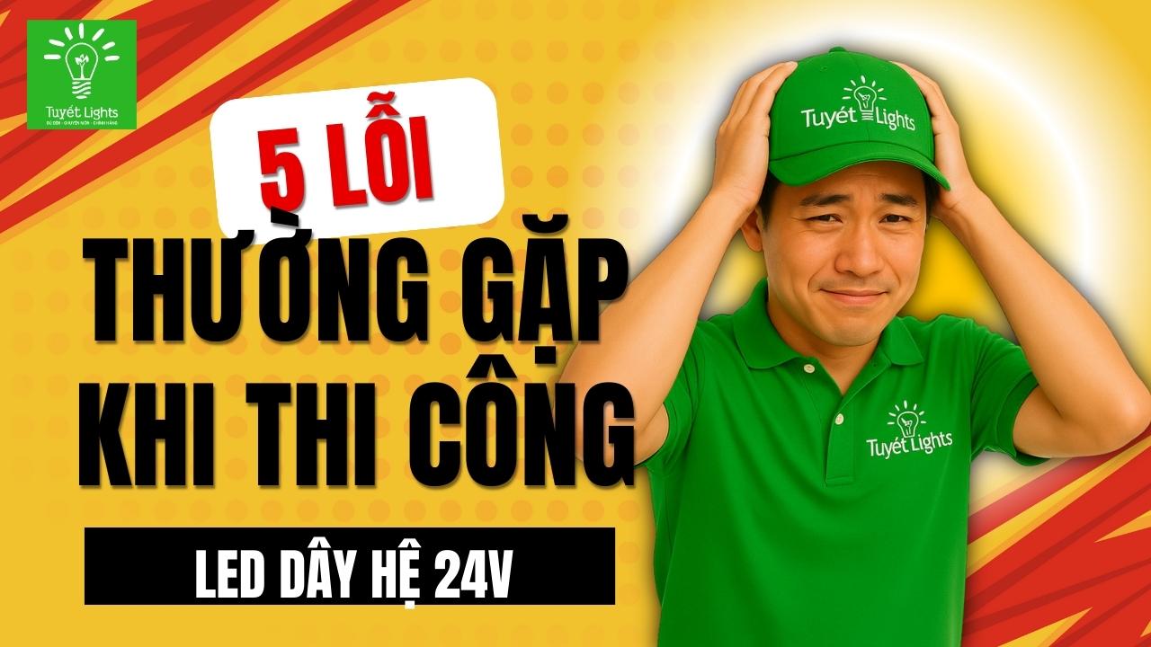 🛠 Lỗi thường gặp khi thi công LED dây – và cách khắc phục bằng hệ 24V